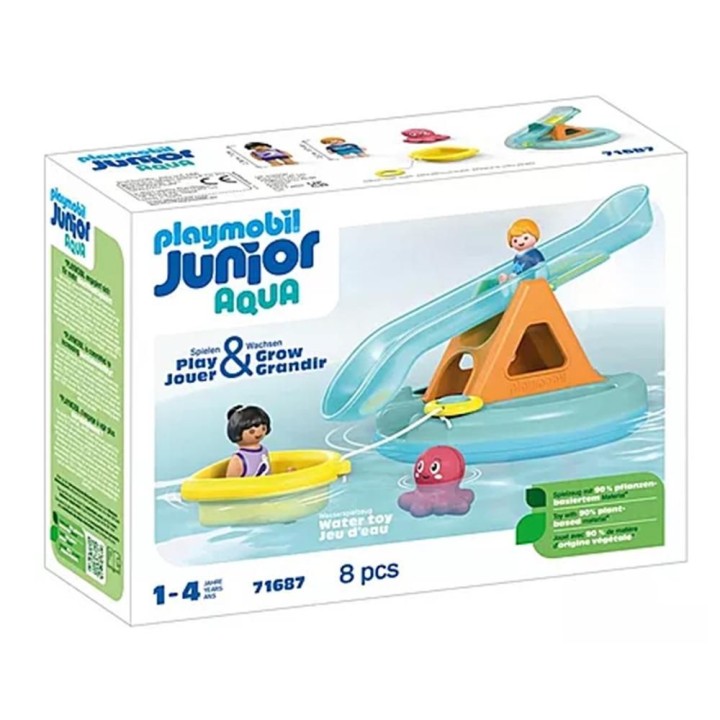 playmobil playmobil junior aqua: isla de ba?o con tobog?n