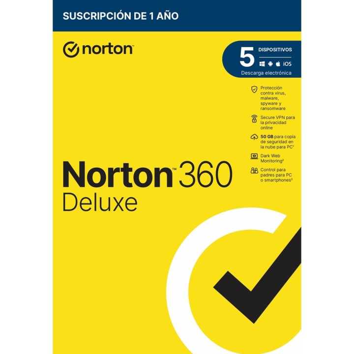 norton antivirus norton 360 deluxe 50gb espanol 1 usuario 5 dispositivos 1 ano caja generic rsp mm g
