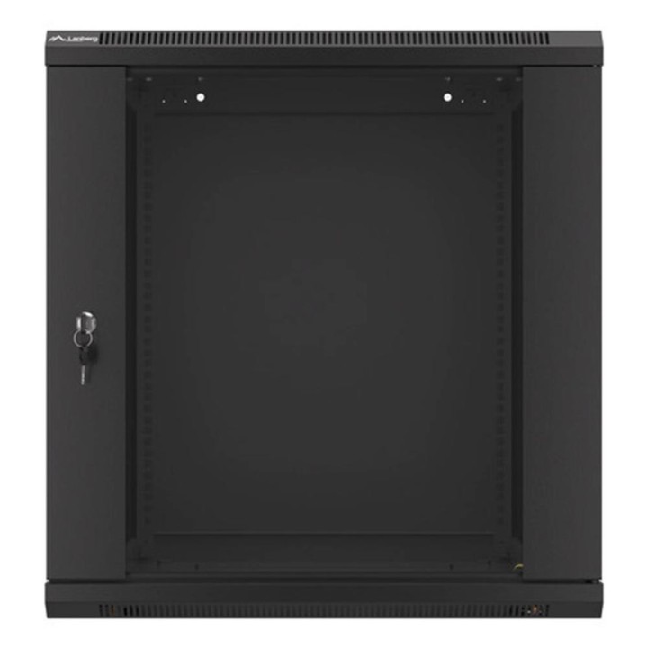 lanberg armario lanberg mural rack 19pulgadas 12u - 600x600 auto ensamblado negro puerta de cristal