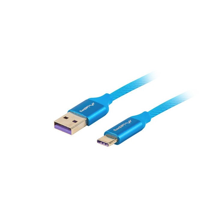 lanberg cable usb lanberg 2.0 macho - usb tipo c macho 5a 1m azul