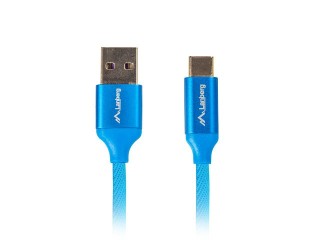 lanberg cable usb lanberg 2.0 macho - usb tipo c macho quick charge 3.0 1.8m azul