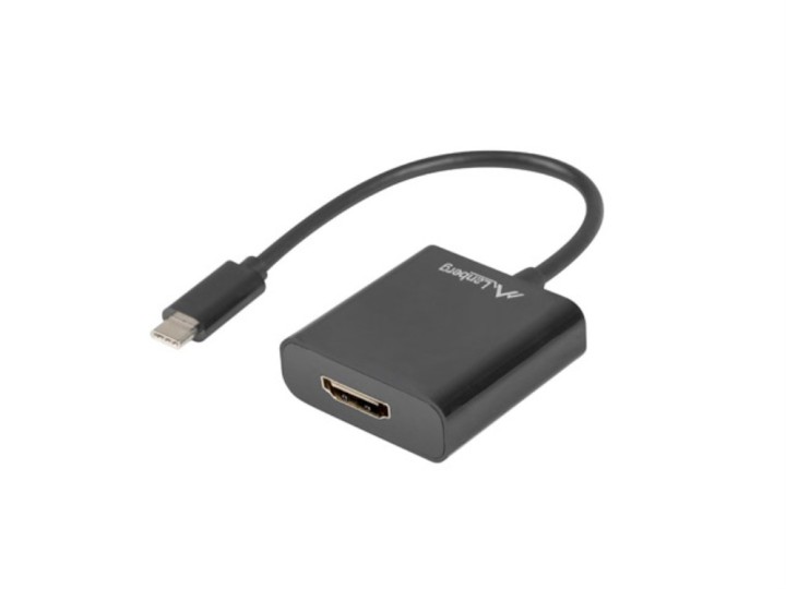 lanberg adaptador usb lanberg usb tipo c macho 3.1 a hdmi hembra 15cm displayport alt mode negro