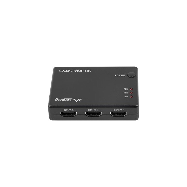 lanberg switch video lanberg 4k - 3 x hdmi - micro usb - negro - control remoto