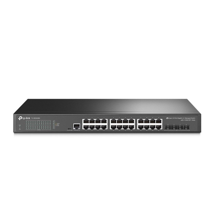 tp - link switch 24 puertos tp - link 10 - 100 - 1000 + 4 sfp 10g + 1 puerto para consola