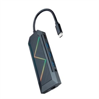 nanocable hub nanocable 9 en 1 usb tipo c -  usb -  hdmi -  rj45 -  micro sd -  jack 3.5mm -  15cm -