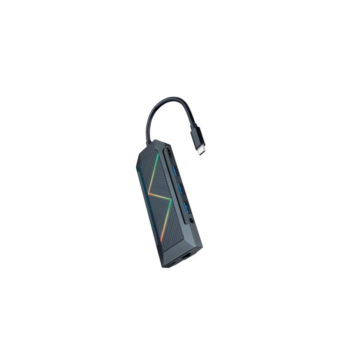 nanocable hub nanocable 9 en 1 usb tipo c -  usb -  hdmi -  rj45 -  micro sd -  jack 3.5mm -  15cm -
