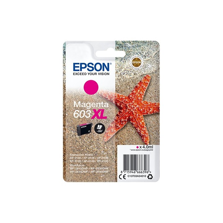 epson cartucho tinta epson c13t03a34010 singlepack magenta 603xl estrella de mar