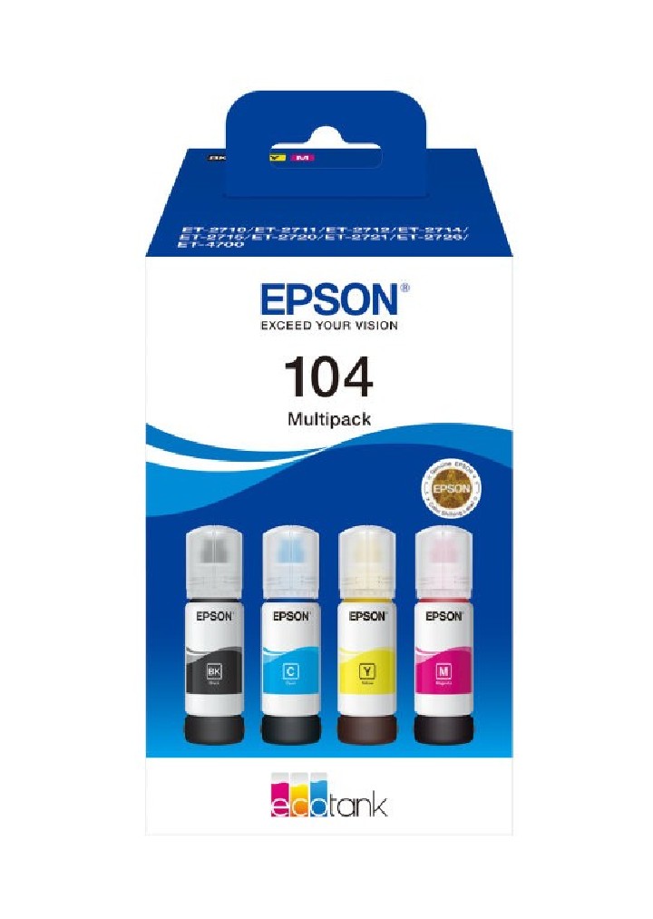 epson multipack botellas epson ecotank 104 negro cian magenta amarillo