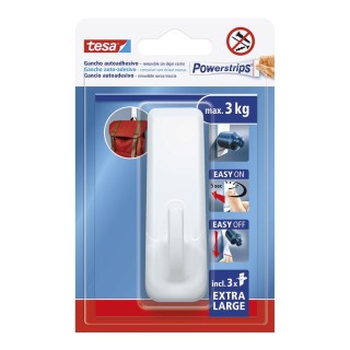 tesa gancho autoadhesivo powerstrips xl, blanco rectangular