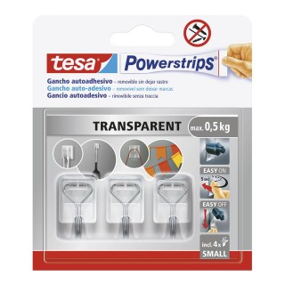 tesa gancho autoadhesivo powerstrips s, transparente
