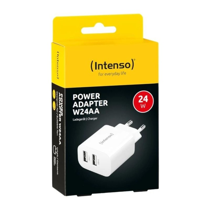 intenso  cargador pared w24aa2xusb-ablanco