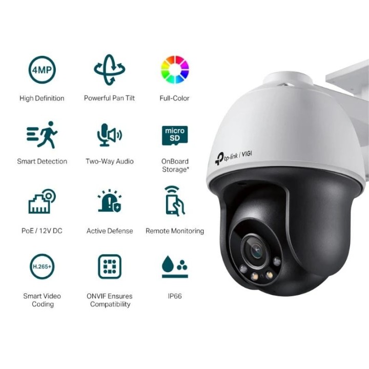 vigi camara ip pt c540 4mp plastico full-color 4mm