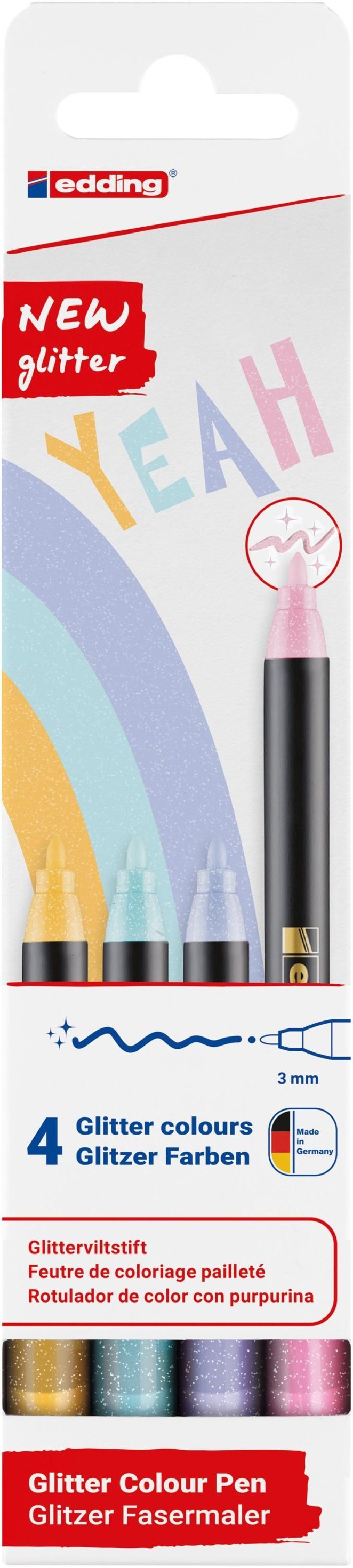 est. 4 rotu edding 1200 glitter 3mm pastel