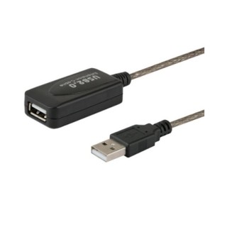 cable alargador puerto usb 2.0 5m negro savio macho a hembra usb 2.0