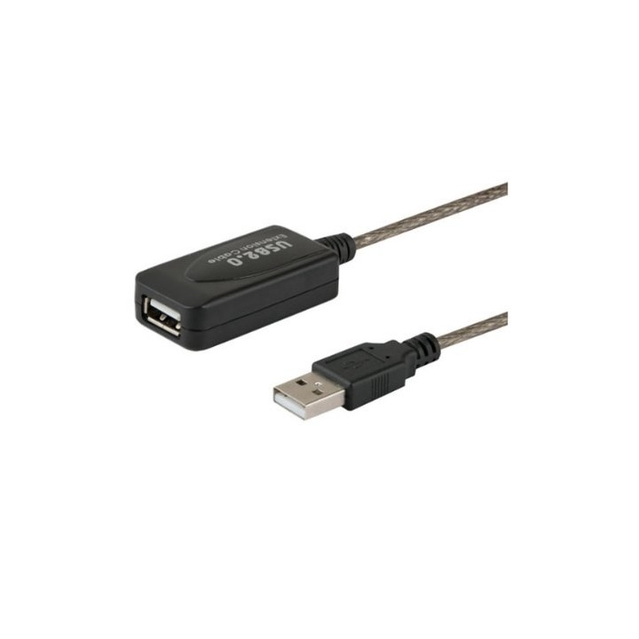 cable alargador puerto usb 2.0 5m negro savio macho a hembra usb 2.0