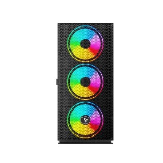 torre argb atx savio raptor x1 usb 3.0 4 ventiladores cristal templado control por voz