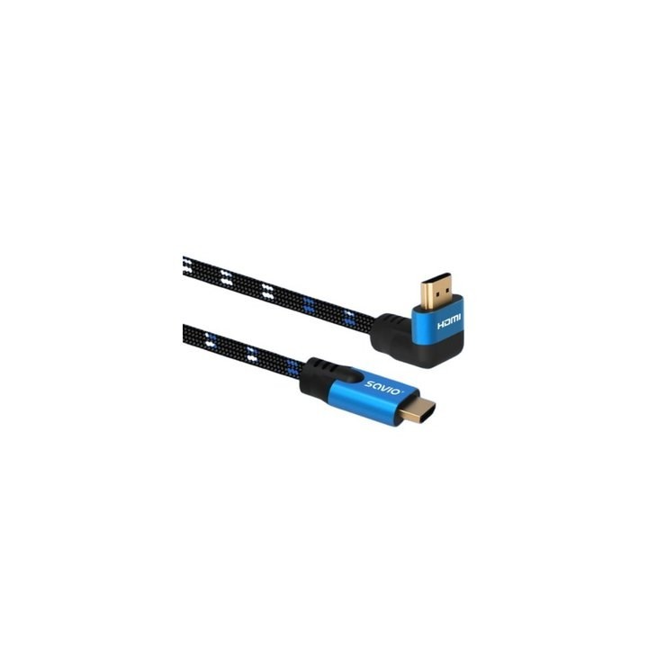 cable hdmi 2.1 (m) angular 8k savio cl-147 1.8m 1.8m macho a macho trenzado azul y negro hdr 8k