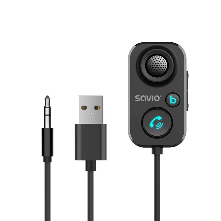 transmisor auxiliar bluetooh 5.1 coche savio tr-13 manos libres bluetooth 5.1 google assistant siri