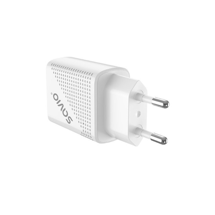 cargador usb 3.0 de carga rapida 18w savio la-05 1pd   1usb(a) blanco 18w