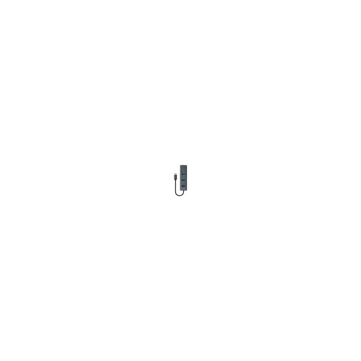 hub savio usb(c) - 3 x usb(a) 3.1 + 1 x rj-45 usb 3.1 gen 1 negro y gris aluminio 5 gbps