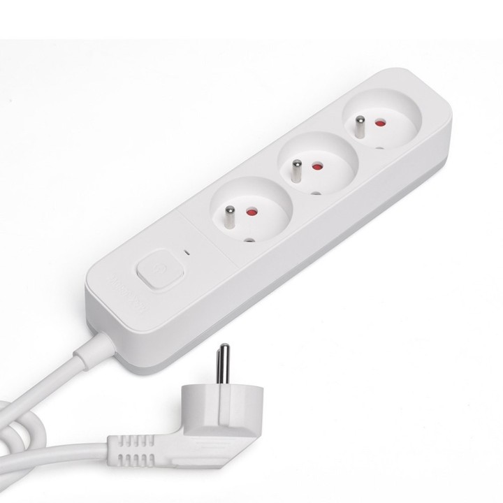 regleta de 3 enchufes 1.5m blanco savio lz-07 proteccion infantil y por sobretension