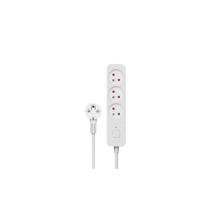 regleta de 3 enchufes 1.5m blanco savio lz-07 proteccion infantil y por sobretension