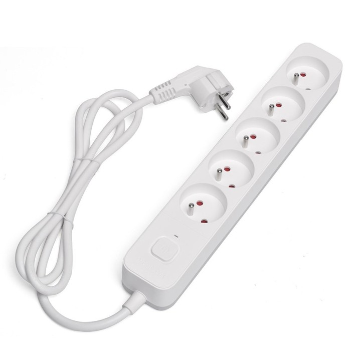 regleta de 5 enchufes 3m blanco savio lz-09 proteccion infantil y por sobretension