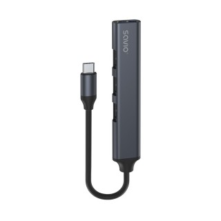 hub usb(c) - 3 x usb(a) 2.0 + 1 x usb(a) 3.1 usb 3.1 gen 1 negro y gris aluminio 5 gbps