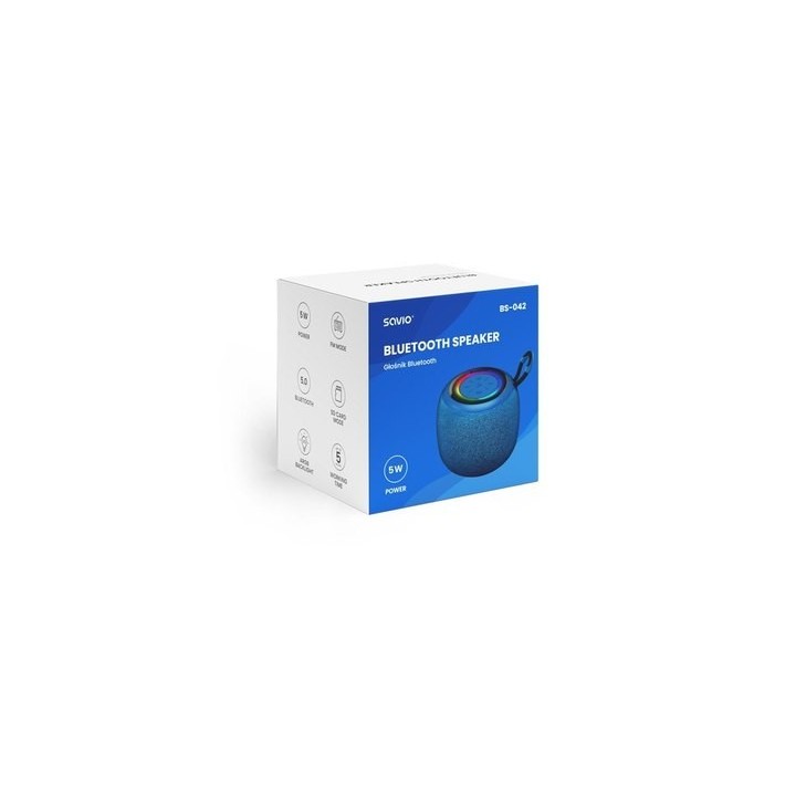 altavoz bluetooth 5.0 5w negro savio bs-042 alcance 10m autonomia 5h lector tarjetas