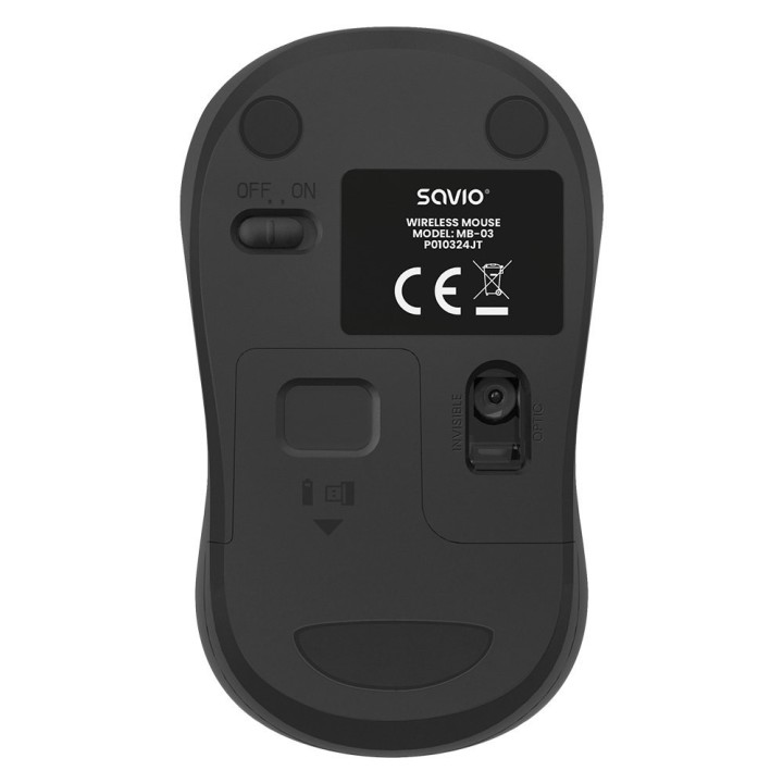 raton savio mb-04 optico inalambrico 1000 dpi receptor dongle usb 2.4 ghz negro