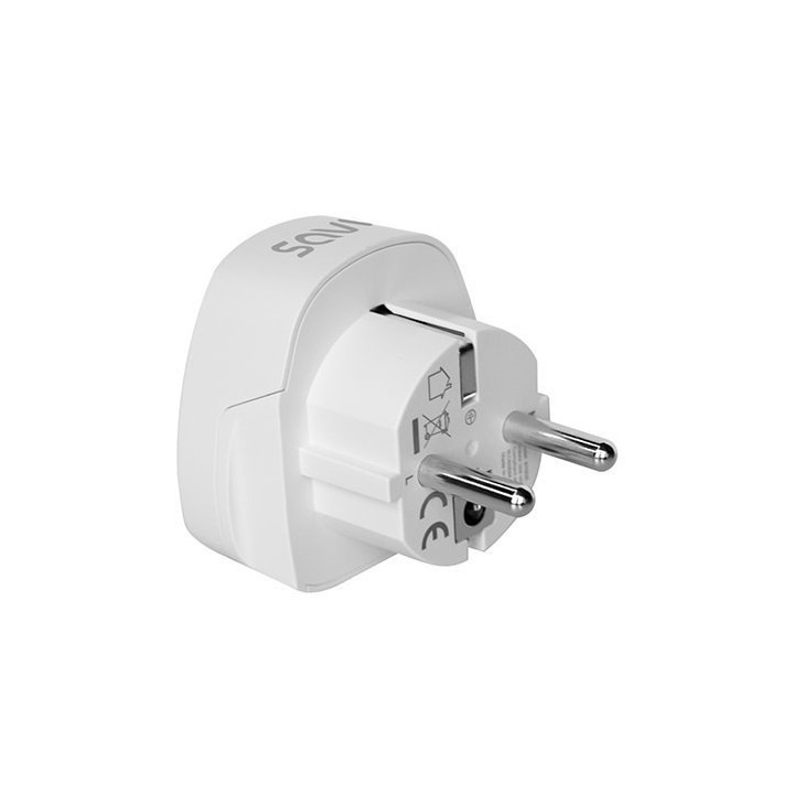 adaptador enchufe viaje uk a espana savio ap-02 13a 3250w 100-250v, 50 hz