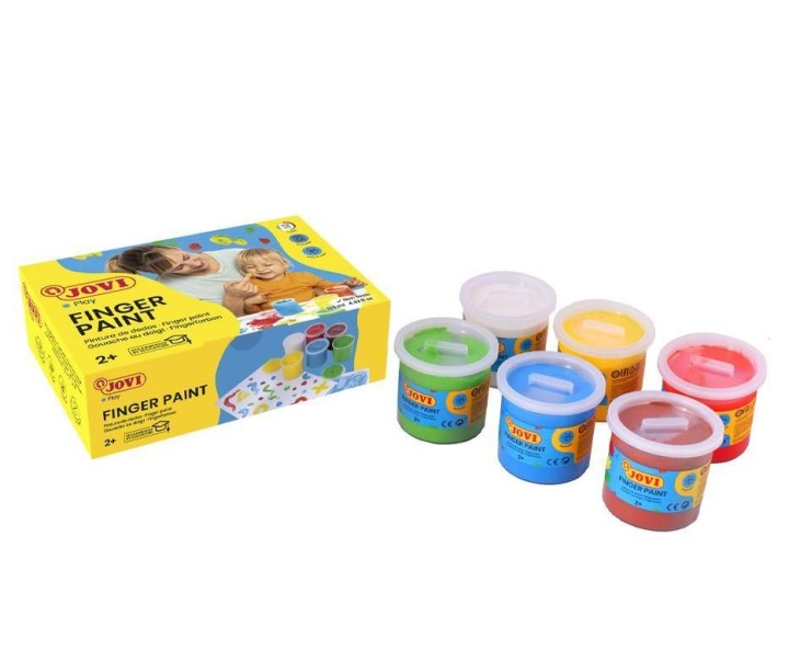 c.6 botes pintura dedos jovi 125ml surtido