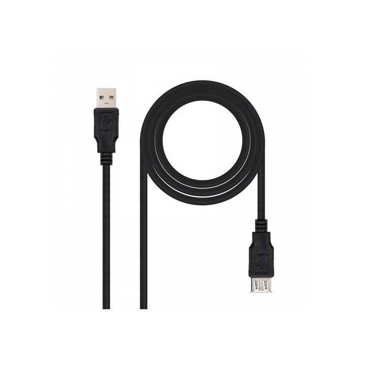 nanocable nanocable cable usb 2.0, tipo a/m-a/h, negro, 3.0 m
