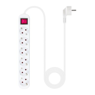 nanocable regleta 6 tomas con interruptor blanca