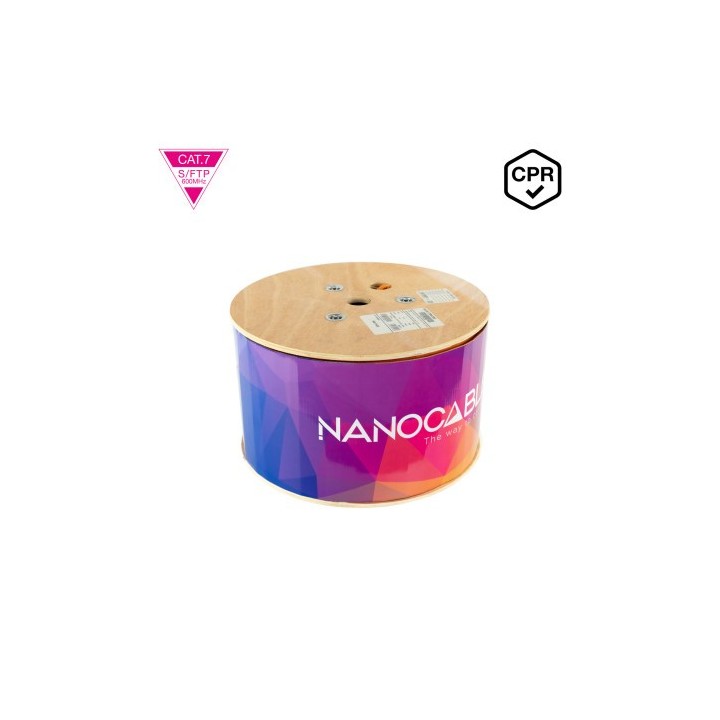 nanocable nanocable cable de red cat.7 lszh sftp pimf awg23, naranja, 305m