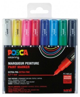 uni-ball estuche 8 uds. pc1m basic posca uniball 182634667