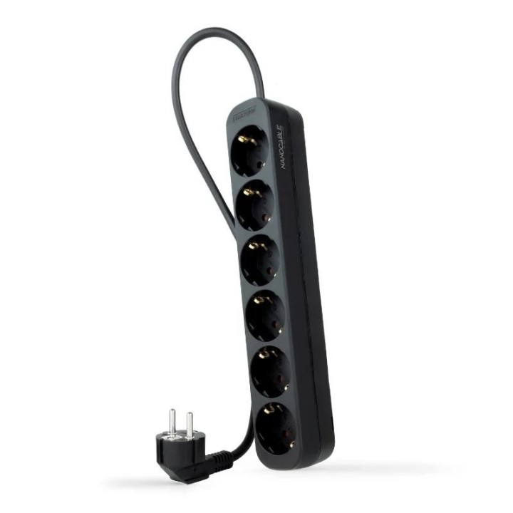 nanocable regleta de enchufes 6 tomas 1.4 m negro