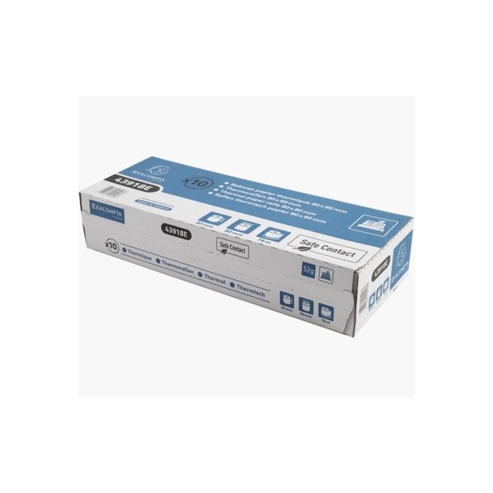 c. 10 ro papel termico exacompta 80x80mm safe