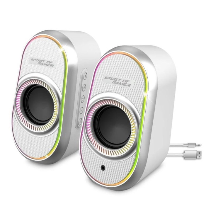 spirit of gamer altavoz 2.0 fanatic 500 rgb white