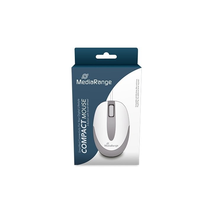 raton optico mediarange mros214 white-grey cable 1.5m 1000dpi usb 3 botones