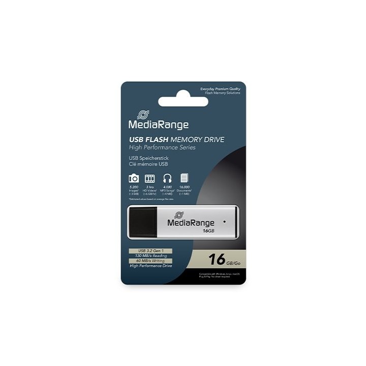 pendrive 16gb usb 3.2 mediarange high p. lectura 130mbs escritura 60mbs
