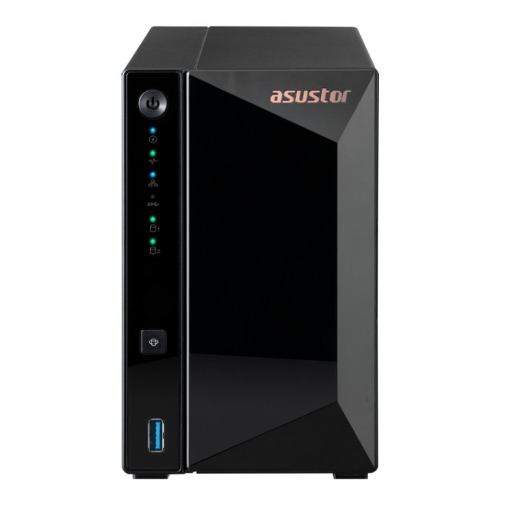 asustor servidor nas asustor 2 bay quad - core 1.4ghz 2gb ddr4 2.5gbe x1 usb3.2