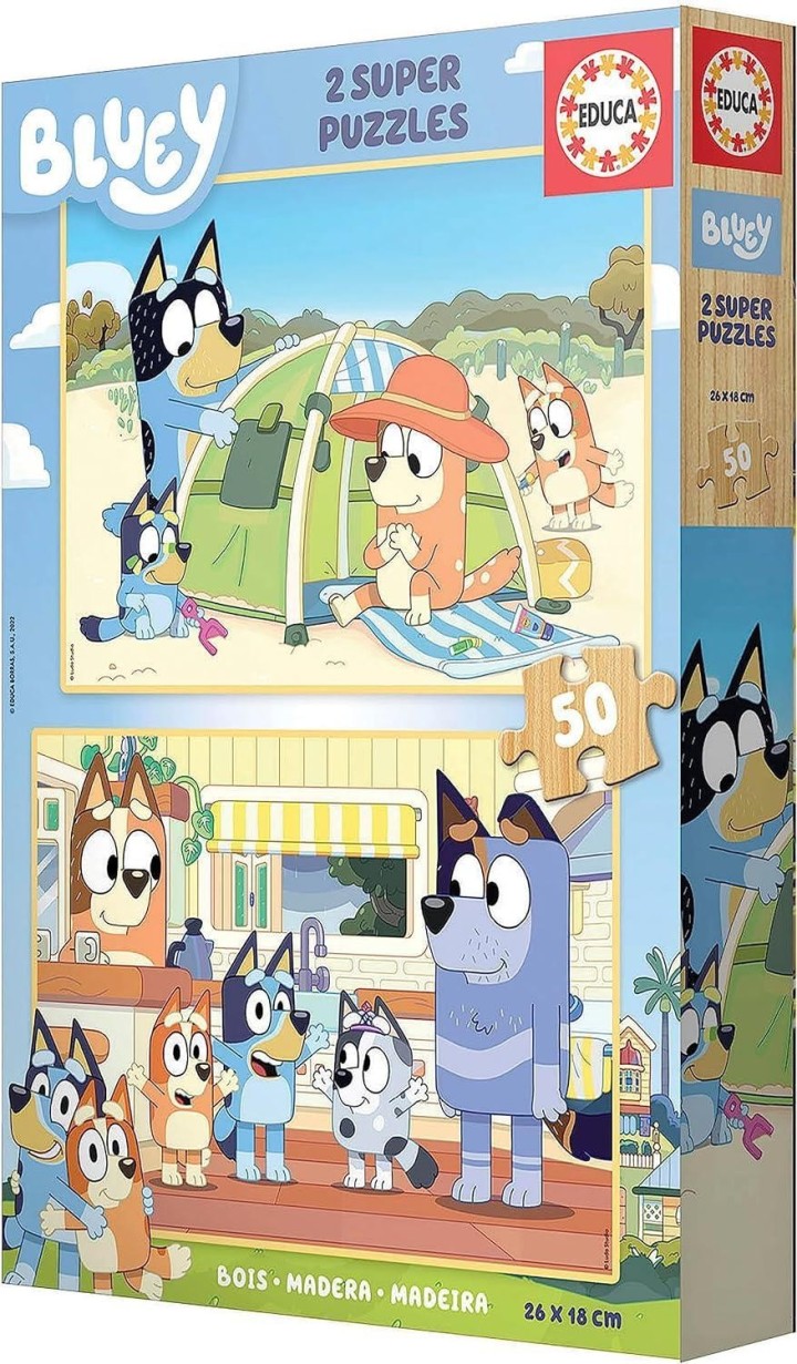 (liqu.) puzzle educa bluey 2x50 pz. madera