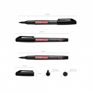 erich krause marcador permanente p-70, color: negro erich krause 37073  pack: 12 unidades