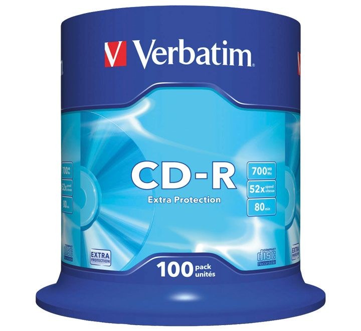 bob. 100 cd-r verbatim 700mb 52x extra protec