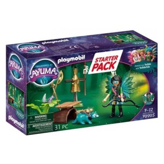 playmobil playmobil starter pack knight fairy con mapache