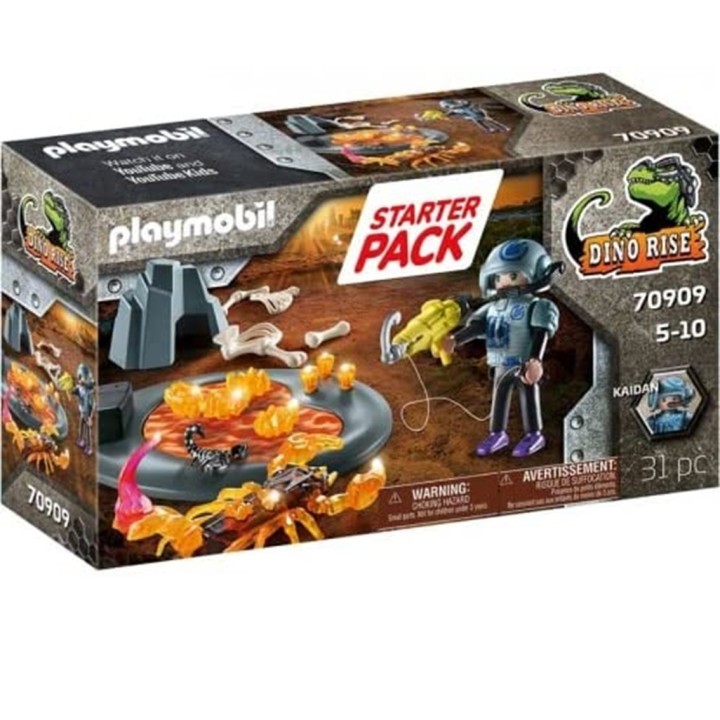 playmobil playmobil starter pack  lucha contra el escorpion de fuego