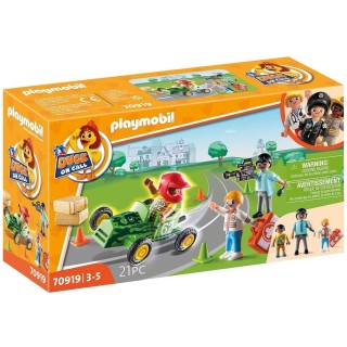 playmobil playmobil  duck on call accion ambulancia ayuda al piloto de carreras
