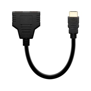 adaptador hdmi (m) a hdmi (h) savio ak-77 2xhdmi macho a hembra