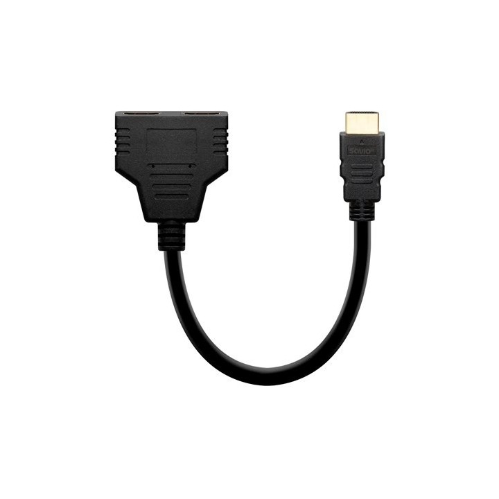 adaptador hdmi (m) a hdmi (h) savio ak-77 2xhdmi macho a hembra